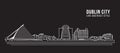 Cityscape Building Line art Vector Illustration design - Dublin city