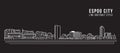 Cityscape Building Line art Vector Illustration design - Espoo city Royalty Free Stock Photo