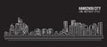 Cityscape Building Line art Vector Illustration design - Hangzhou city