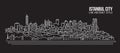 Cityscape Building Line art Vector Illustration design - Istanbul City Royalty Free Stock Photo