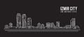 Cityscape Building Line art Vector Illustration design - Izmir city