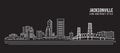 Cityscape Building Line art Vector Illustration design - jacksonville city Royalty Free Stock Photo