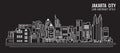 Cityscape Building Line art Vector Illustration design - Jakarta city