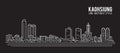 Cityscape Building Line art Vector Illustration design - Kaohsiung city