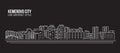 Cityscape Building Line art Vector Illustration design - Kemerovo city