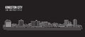 Cityscape Building Line art Vector Illustration design - Kingston city jamaica