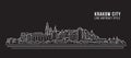 Cityscape Building Line art Vector Illustration design - Krakow city