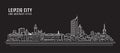 Cityscape Building Line art Vector Illustration design - Leipzig city