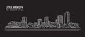 Cityscape Building Line art Vector Illustration design - Little Rock city