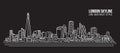 Cityscape Building Line art Vector Illustration design - London skyline