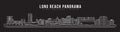 Cityscape Building Line art Vector Illustration design - Long beach city panorama