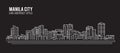 Cityscape Building Line art Vector Illustration design - Manila city