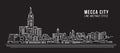 Cityscape Building Line art Vector Illustration design - Mecca city