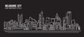 Cityscape Building Line art Vector Illustration design - Melbourne City Royalty Free Stock Photo