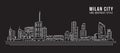 Cityscape Building Line art Vector Illustration design - Milan city