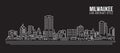 Cityscape Building Line art Vector Illustration design - Milwaukee city