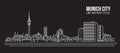 Cityscape Building Line art Vector Illustration design - Munich city