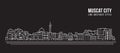 Cityscape Building Line art Vector Illustration design - Muscat city