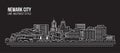 Cityscape Building Line art Vector Illustration design - Newark city