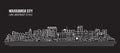 Cityscape Building Line art Vector Illustration design - Novosibirsk city