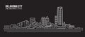 Cityscape Building Line art Vector Illustration design - Oklahoma city