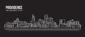 Cityscape Building Line art Vector Illustration design - Providence city