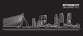 Cityscape Building Line art Vector Illustration design - Rotterdam City