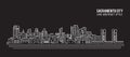 Cityscape Building Line art Vector Illustration design - Sacramento city Royalty Free Stock Photo