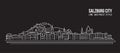 Cityscape Building Line art Vector Illustration design - Salzburg city