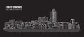 Cityscape Building Line art Vector Illustration design - santo domingo city