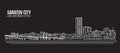 Cityscape Building Line art Vector Illustration design - Saratov city