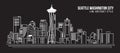 Cityscape Building Line art Vector Illustration design - Seattle Washington City