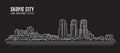 Cityscape Building Line art Vector Illustration design - Skopje city