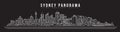 Cityscape Building Line art Vector Illustration design - Sydney city panorama