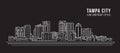 Cityscape Building Line art Vector Illustration design - Tampa city