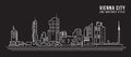 Cityscape Building Line art Vector Illustration design - Vienna city