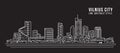 Cityscape Building Line art Vector Illustration design - Vilnius city