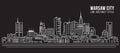 Cityscape Building Line art Vector Illustration design - Warsaw city