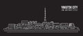 Cityscape Building Line art Vector Illustration design - Yakutsk city