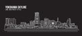 Cityscape Building Line art Vector Illustration design - Yokohama city skyline