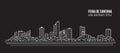 Cityscape Building panorama Line art Vector Illustration design - Feria de Santana city