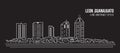 Cityscape Building panorama Line art Vector Illustration design - Leno city , Guanajuato