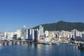 Cityscape of Busan with sea and mountain view