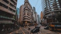 Cityscape of busy Hong Kong highways at daytime