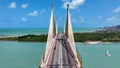Cityscape cable viaduct bridge at Natal Rio Grande do Norte Brazil. Royalty Free Stock Photo