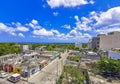 Cityscape caribbean ocean and beach panorama view Playa del Carmen