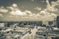 Cityscape caribbean ocean and beach panorama view Playa del Carmen