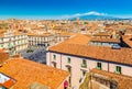 Cityscape of Catania with Mount Etna on the background, Sicily, Italy