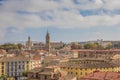 Cityscape with the cathedral and bullring of Tarazona Royalty Free Stock Photo