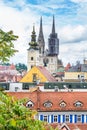 Cityscape with cathedral of Zagreb